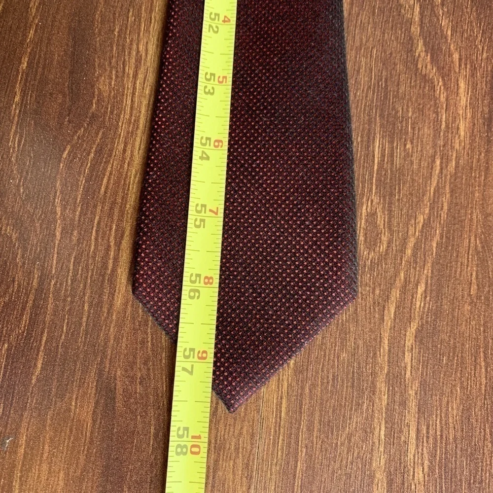 CALVIN KLEIN Burgundy Silk Viscose Necktie